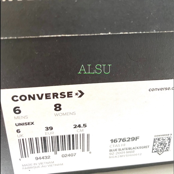 Converse Ctas Canvas High Blue Zebra Women Sneaker - Picture 8 of 8